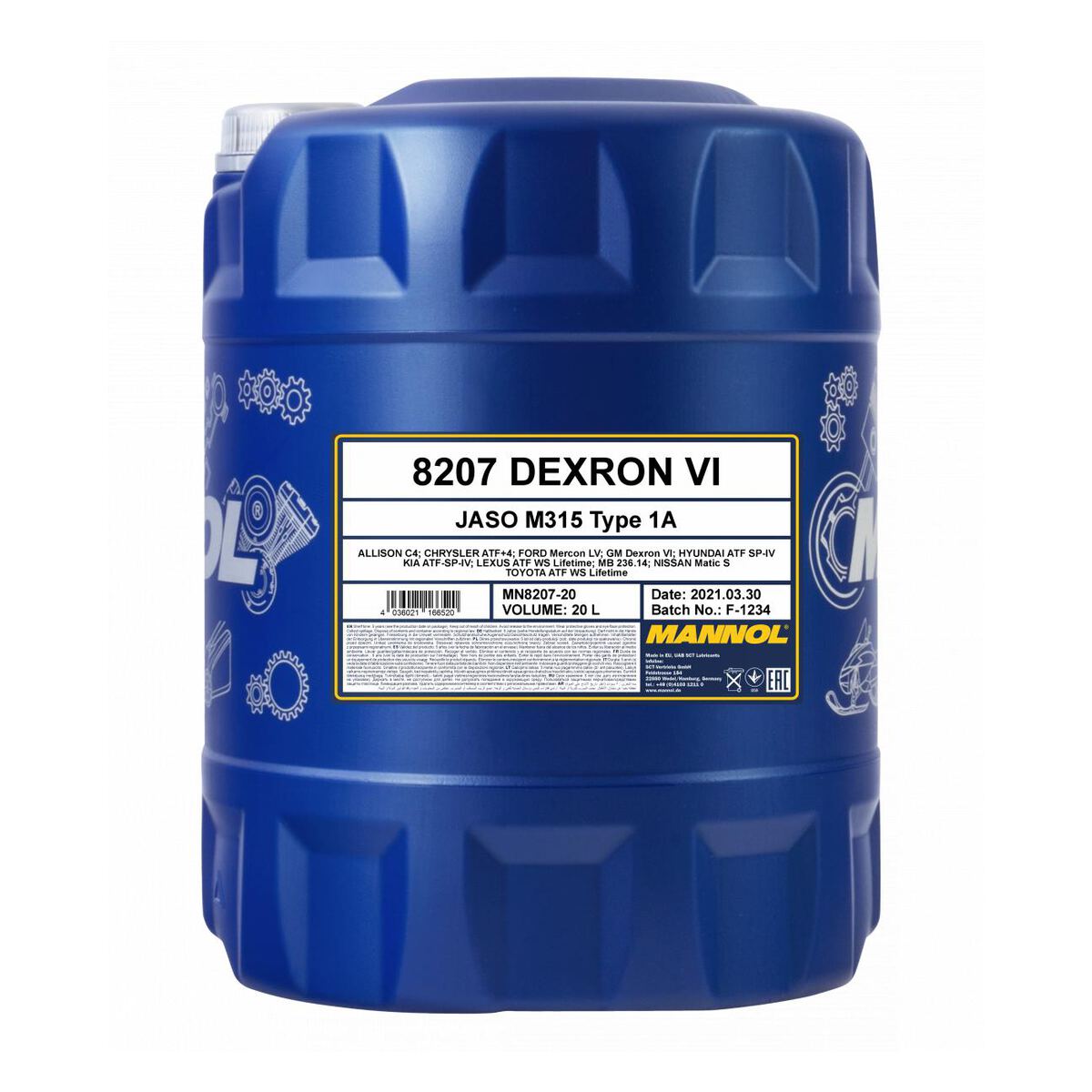 Трансмісійна олива MANNOL DEXRON VI 20л 8207-20